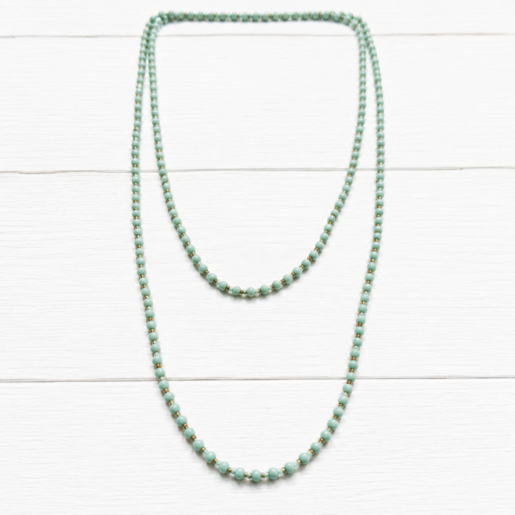 Collar nudos verde agua