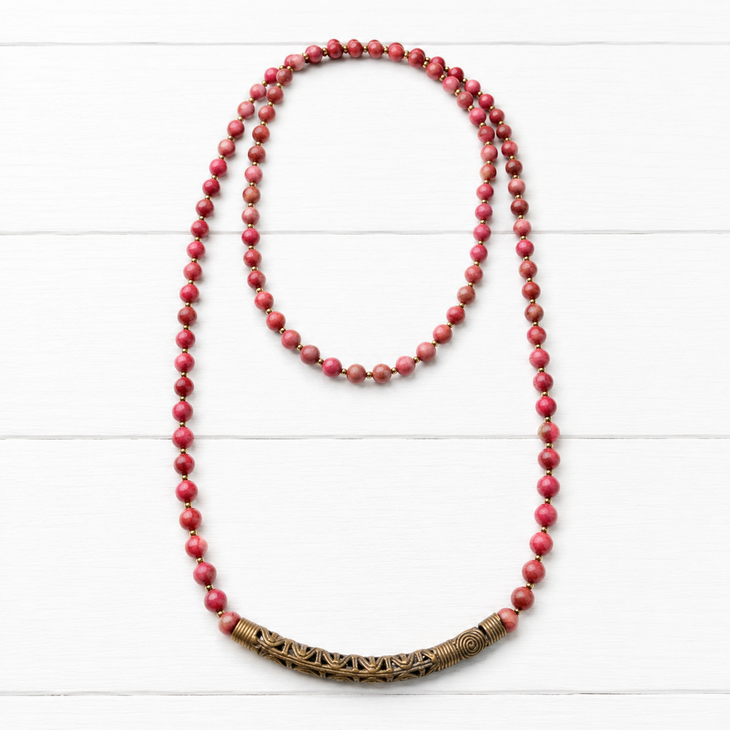 Collar tribal terracota pieza rígida