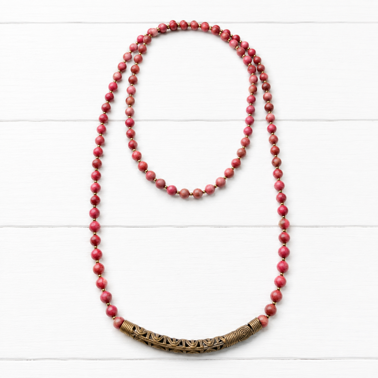 Collar tribal terracota pieza rígida