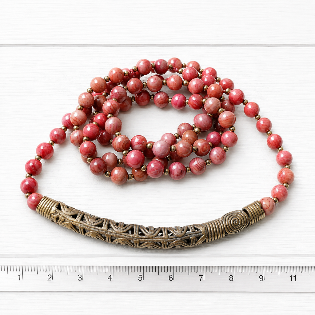 Collar tribal terracota pieza rígida
