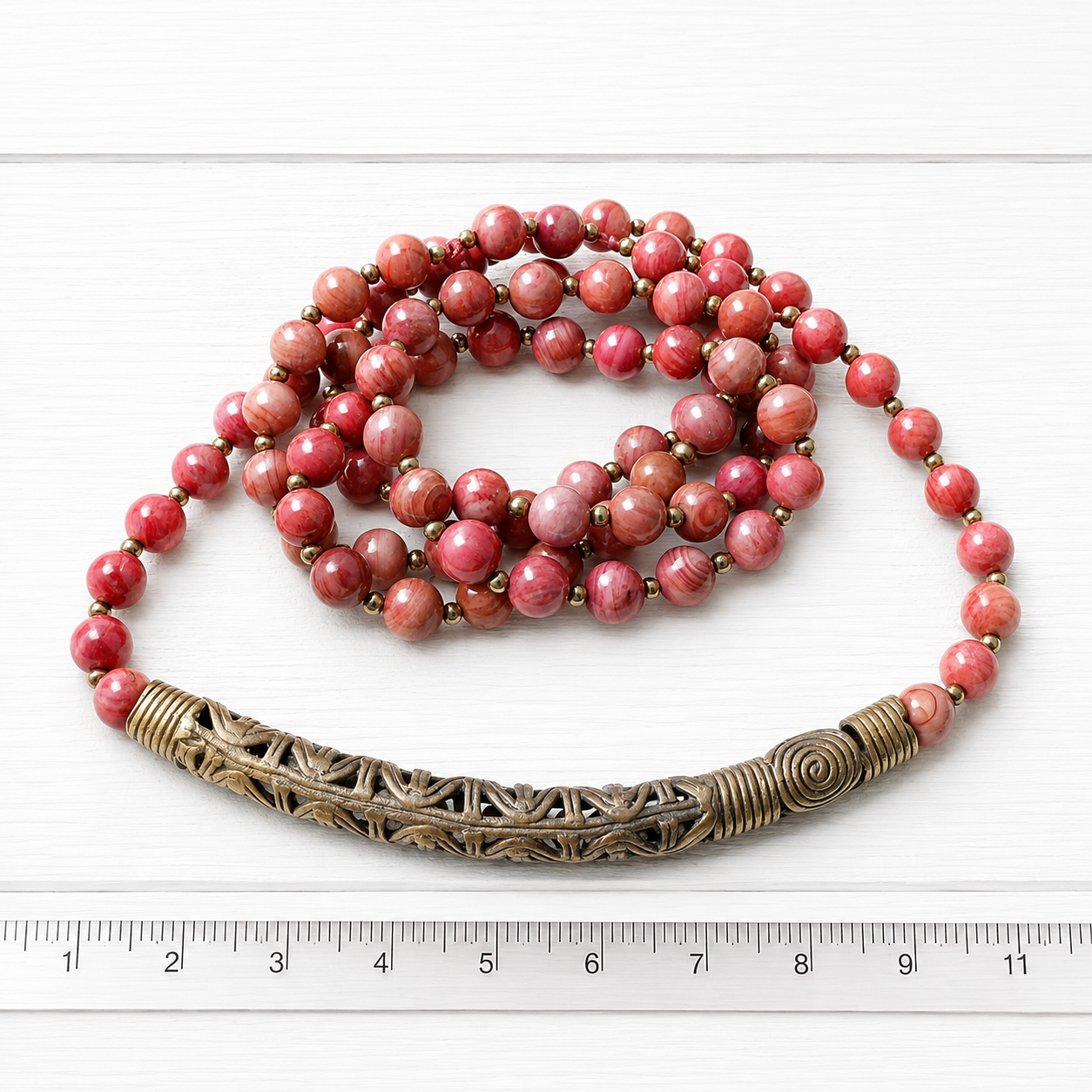 Collar tribal terracota pieza rígida