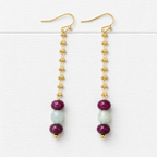 Pendientes cadena piedras mix