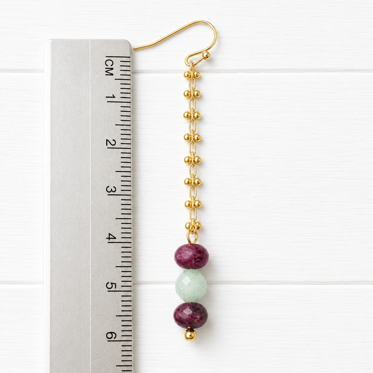 Pendientes cadena piedras mix