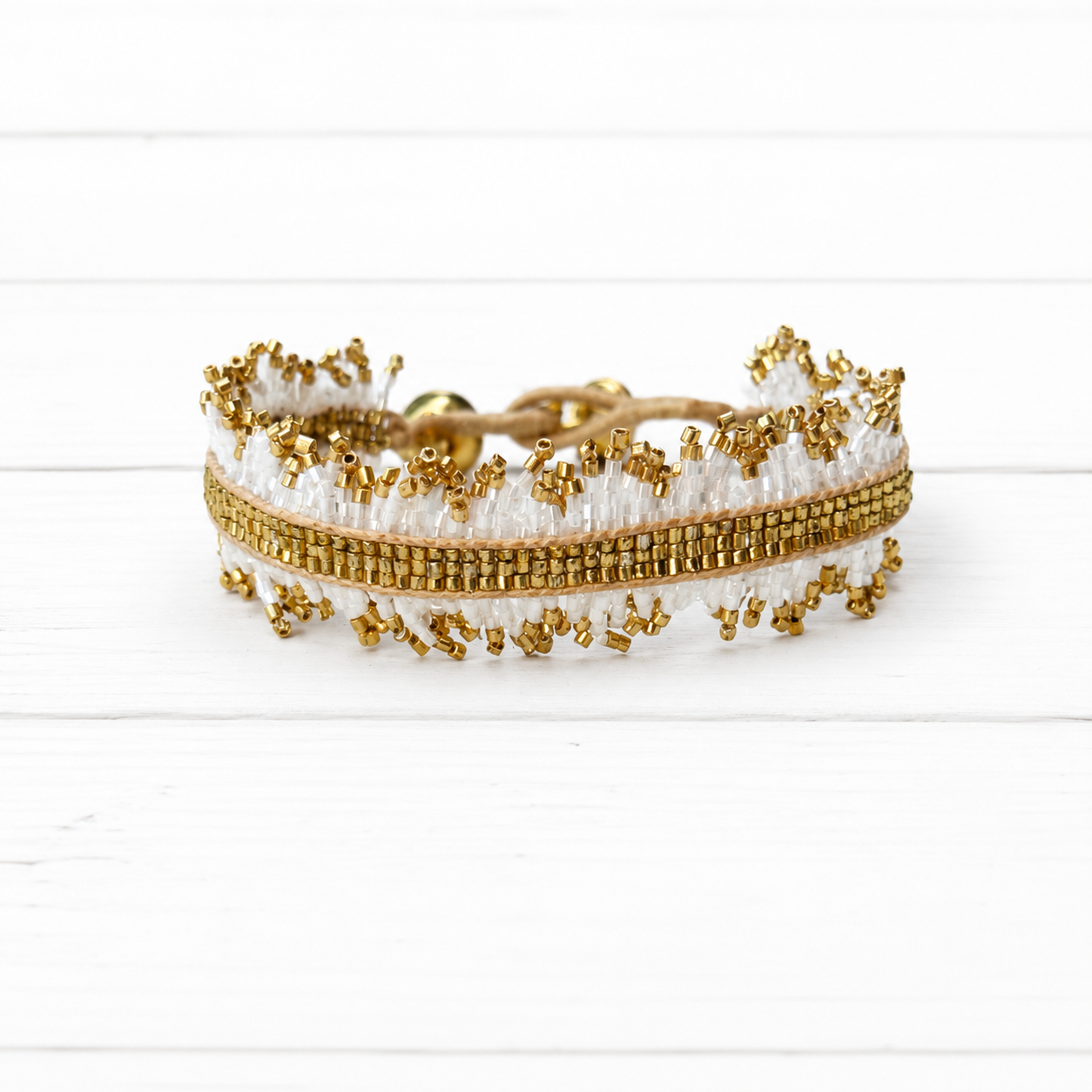 Pulsera miyuki flecos natural