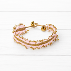 Pulsera miyuki flecos rosa