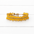 Pulsera miyuki flecos mostaza