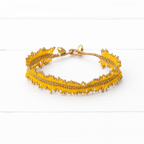 Pulsera miyuki flecos mostaza