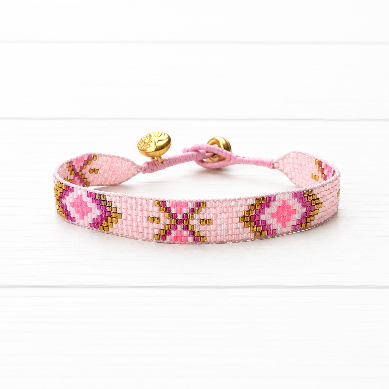 Pulsera miyuki rombo rosa 1cm