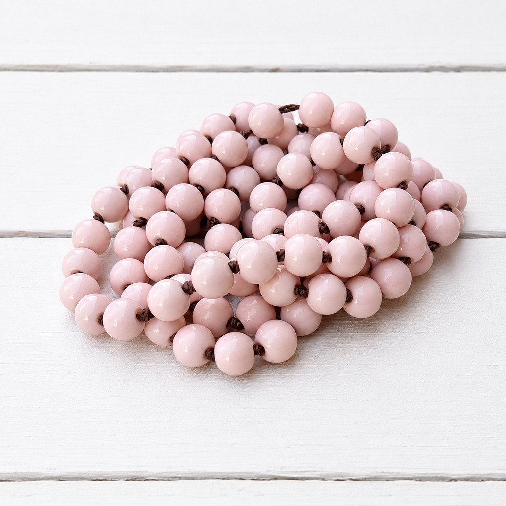Collar nudos rosa claro