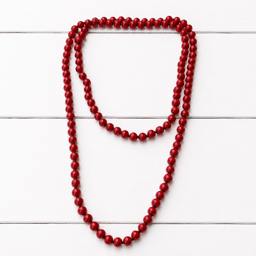 Collar nudos rojo