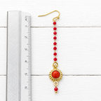Pendientes cadena adorno rojo