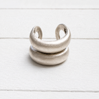 Anillo zamak plateado doble