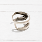 Anillo zamak plateado doble