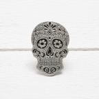 Anillo zamak plateado calavera