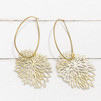 Pendientes aro ovalado flor XL