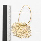 Pendientes aro ovalado flor XL