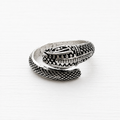 Anillo serpiente latón plateado