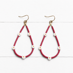 Pendientes gota margaritas terracota