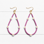 Pendientes gota margaritas buganvilla