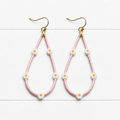 Pendientes gota Margaritas rosa