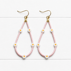 Pendientes gota Margaritas rosa