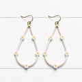 Pendientes gota margaritas natural