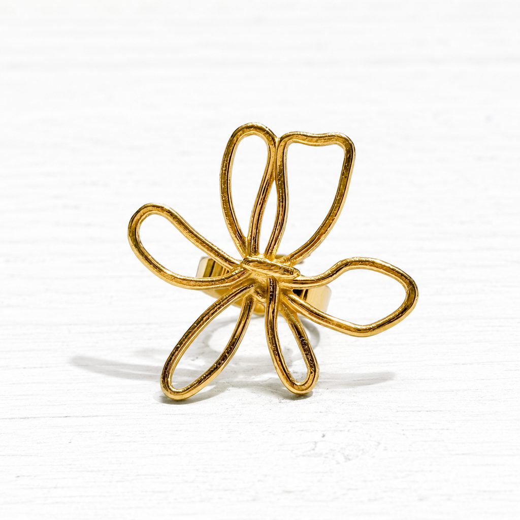 Anillo flor garabato