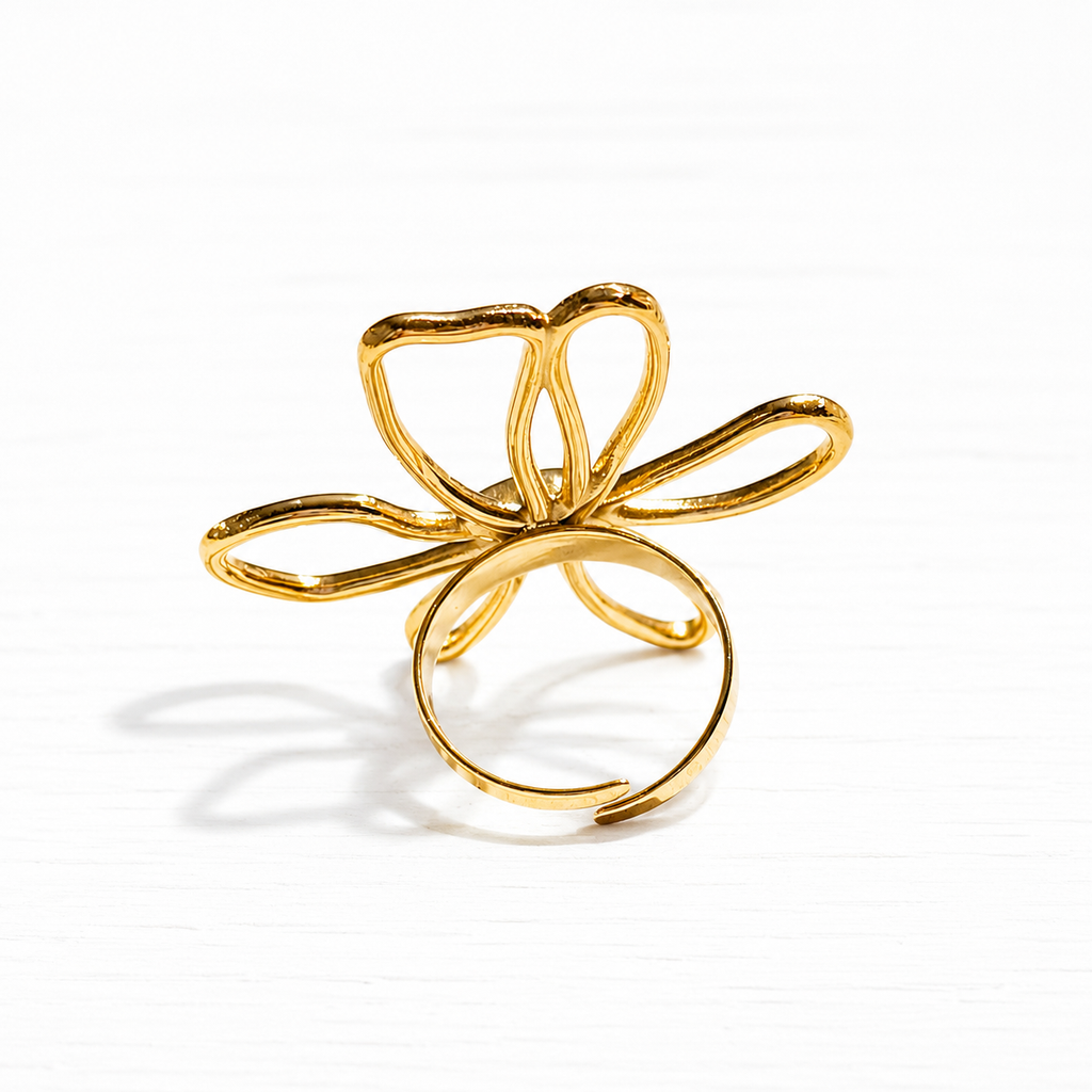 Anillo flor garabato