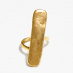 Anillo rectángulo XL dorado