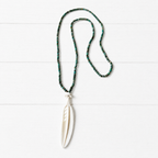 Collar pluma hueso boho