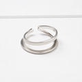 Anillo metal doble plateado mate