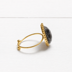 Anillo gota piedra labradorita facetada