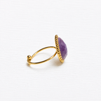 Anillo gota piedra amatista facetada