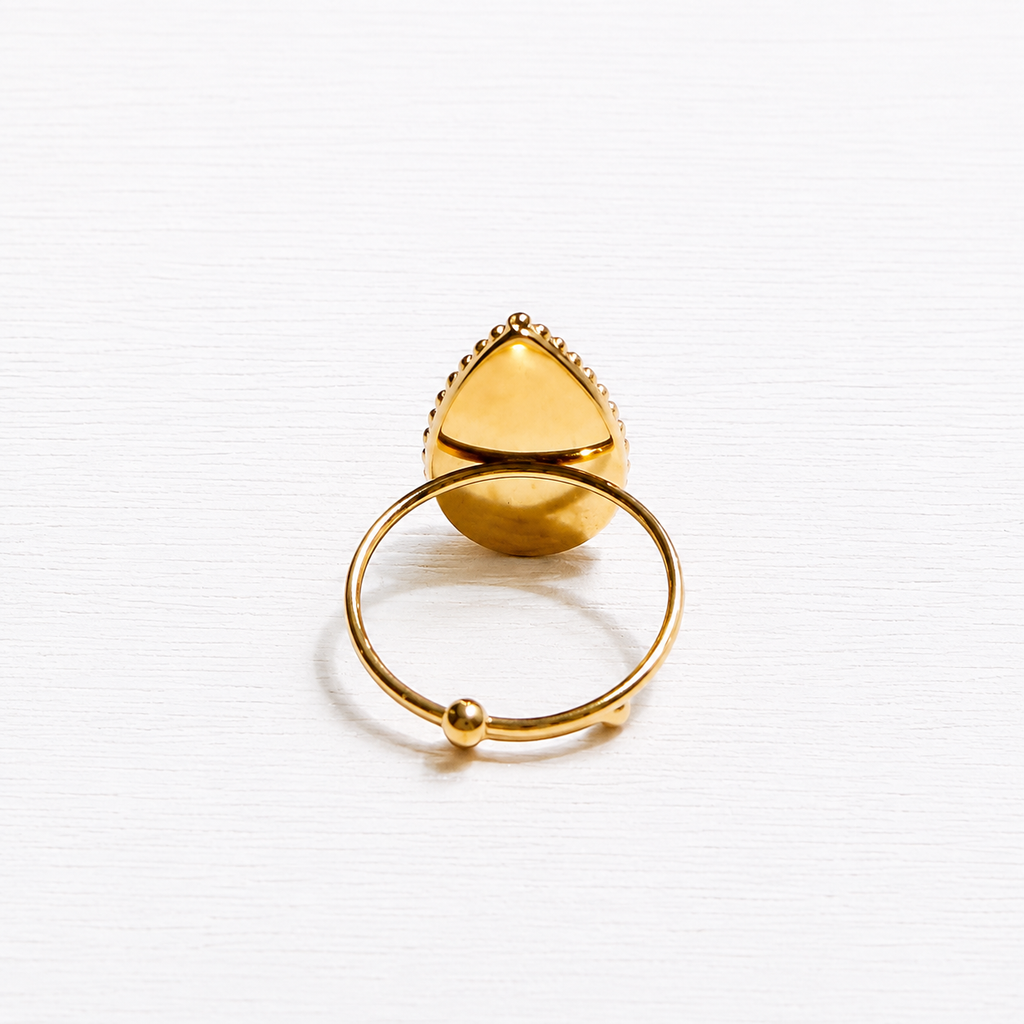 Anillo gota piedra amatista facetada