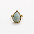 Anillo gota piedra amazonita facetada