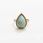 Anillo gota piedra amazonita facetada