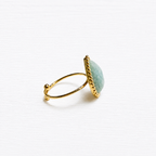 Anillo gota piedra amazonita facetada