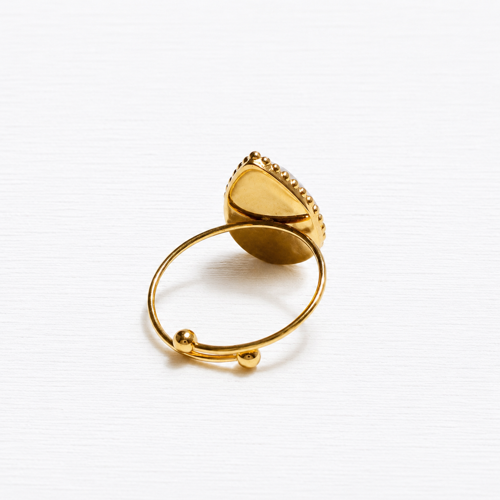 Anillo gota piedra amazonita facetada