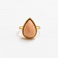 Anillo gota piedra sol facetada