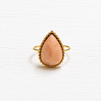 Anillo gota piedra sol facetada