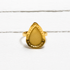 Anillo acero dorado mate gota