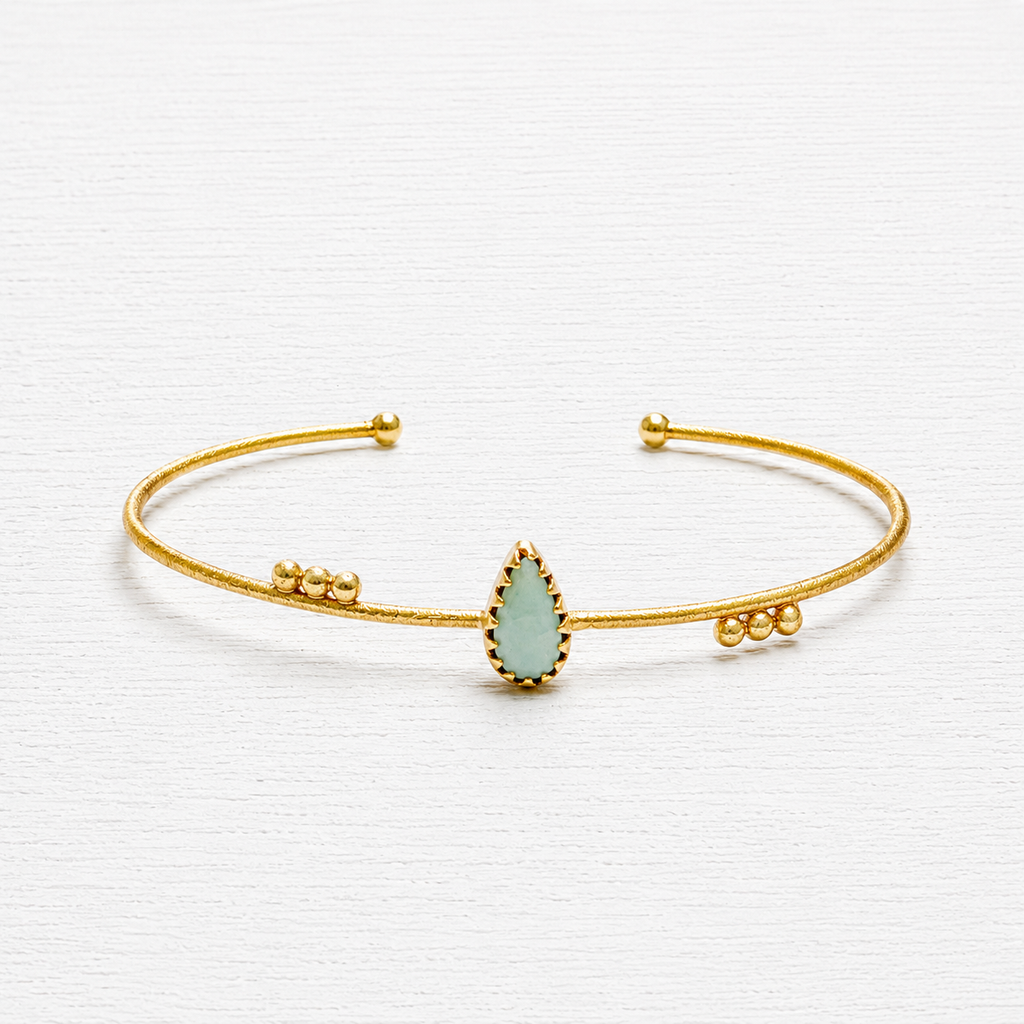 Pulsera rígida gota amazonita