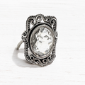 Anillo plateado cristal facetada Titanic