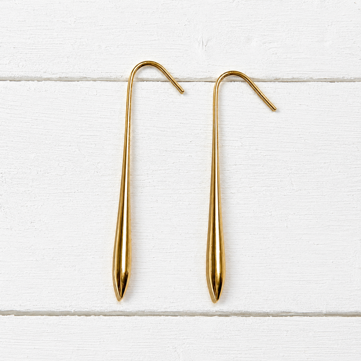 Pendientes gota acero dorado