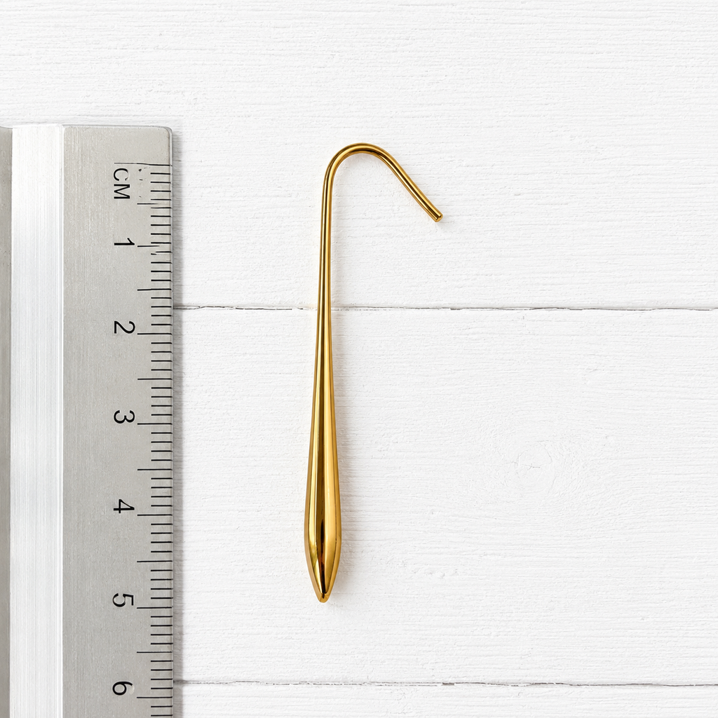 Pendientes gota acero dorado