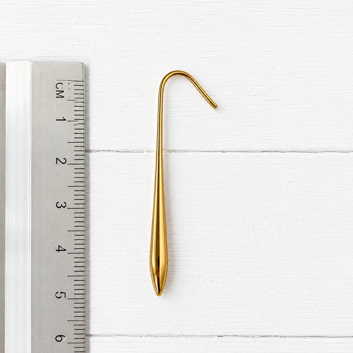 Pendientes gota acero dorado