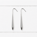 Pendientes gota acero plateada