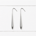 Pendientes gota acero plateada