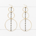 Pendientes triple aro cadena negro