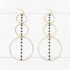 Pendientes triple aro cadena negro